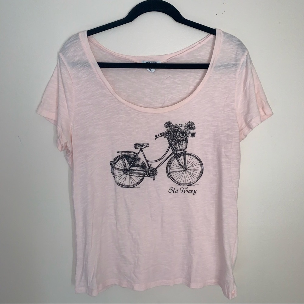 Light pink bicycle old navy shirt